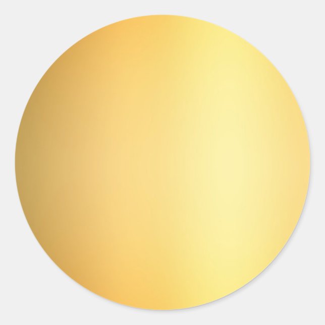 Pegatina Redonda Elegante Glamuroso Falso Oro Plantilla en Blanco G (Anverso)
