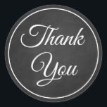 Pegatina Redonda Elegante Gótico Vintage Chalkboard Black Gracias<br><div class="desc">Dando las gracias a los amigos y a la familia nunca se les acabará el estilo con este angustiado boda de pizarra blanco y negro / fiesta gracias pegatina. Grunge black chalkboard gracias a que los pegatinas son perfectos para * sellos para sobres * fiestas y favores matrimoniales - gótico,...</div>