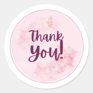 Pegatina Redonda Elegante “Gracias” Floral