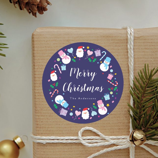 Pegatina Redonda Elegante guerrera de Navidades de candy de caña de (Subido por el creador)