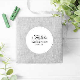 Pegatina Redonda Elegante guión 50 cumpleaños