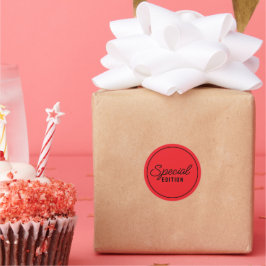 Pegatina Redonda Elegante guión de edición especial