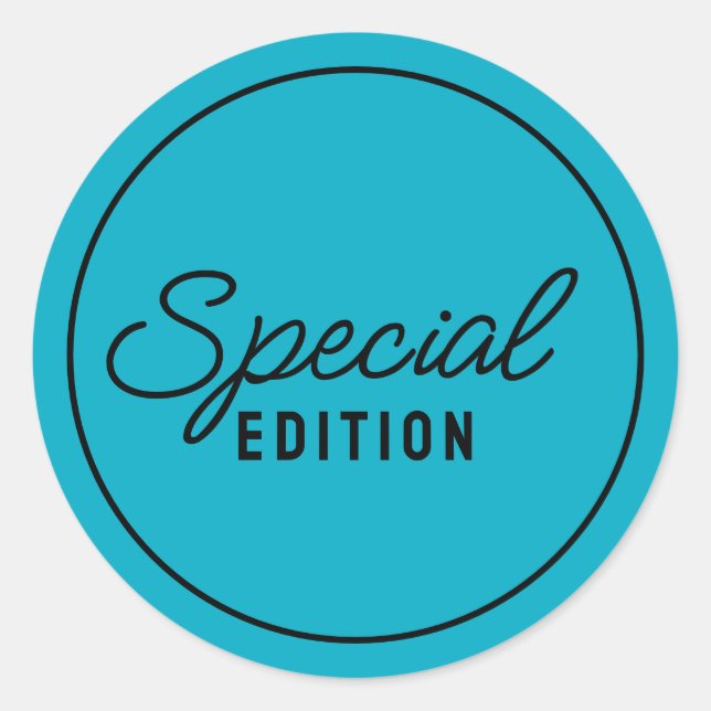 Pegatina Redonda Elegante guión de edición especial (Anverso)