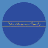 Elegante guión dorado sobre fondo azul marino