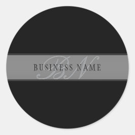 Pegatina Redonda Elegante Guión Editable Nombre comercial/otro text