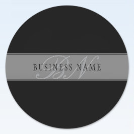 Pegatina Redonda Elegante Guión Editable Nombre comercial/otro text