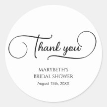 Elegante guión simple ducha de novia gracias