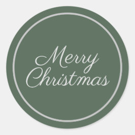 Pegatina Redonda Elegante guión verde Feliz Navidad