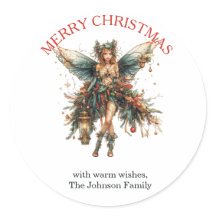 Elegante hada navideña con Navidades farolillos