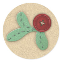 Elegante Holly Sprig Faux Felt & Embroidery