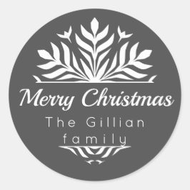 Pegatina Redonda elegante hygge alegre navidad