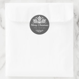 Pegatina Redonda elegante hygge alegre navidad