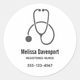 Pegatina Redonda Elegante Ilustracion gris sobre redondeo clásico n