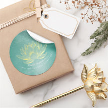 Elegante instructor de meditación de oro Verde azu