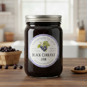 Pegatina Redonda Elegante Jar de curry negro casero