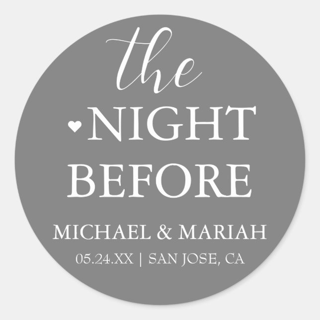 Pegatina Redonda Elegante La Noche Antes De La Cena De Ensayos (Anverso)