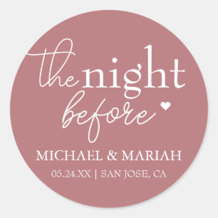 Pegatina Redonda Elegante La Noche Antes De La Cena De Ensayos