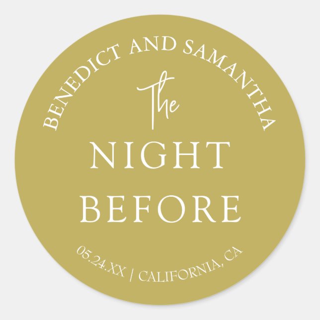 Pegatina Redonda Elegante La Noche Antes De La Cena De Ensayos (Anverso)