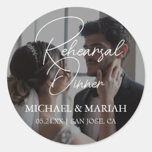 Pegatina Redonda Elegante La Noche Antes Del Ensayo Fotografía De L