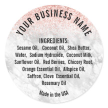 Elegante Lista de Ingredientes de Mármol Purpurina