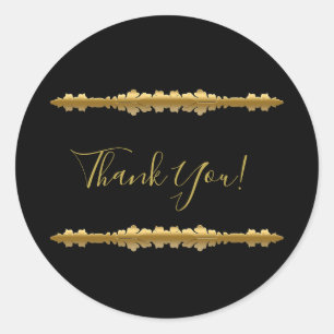 Pegatina Redonda Elegante Lujo Oro Bodas Decorativas