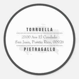 Pegatina Redonda Elegante: Mapa de Haití