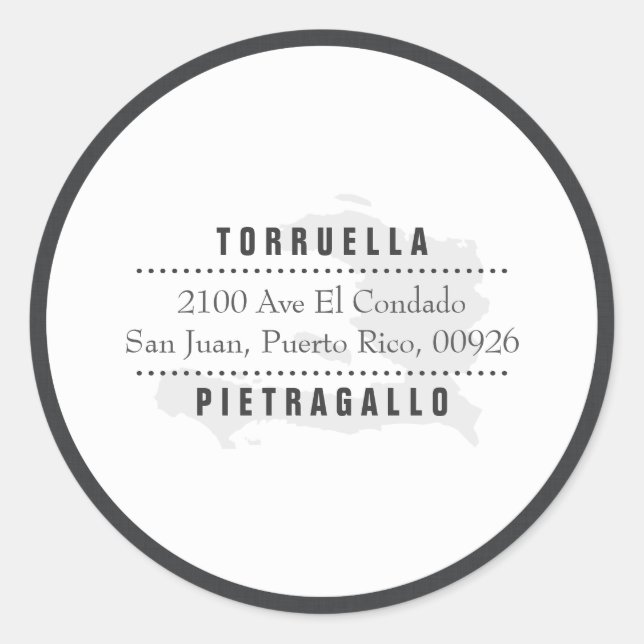 Pegatina Redonda Elegante: Mapa de Haití (Anverso)