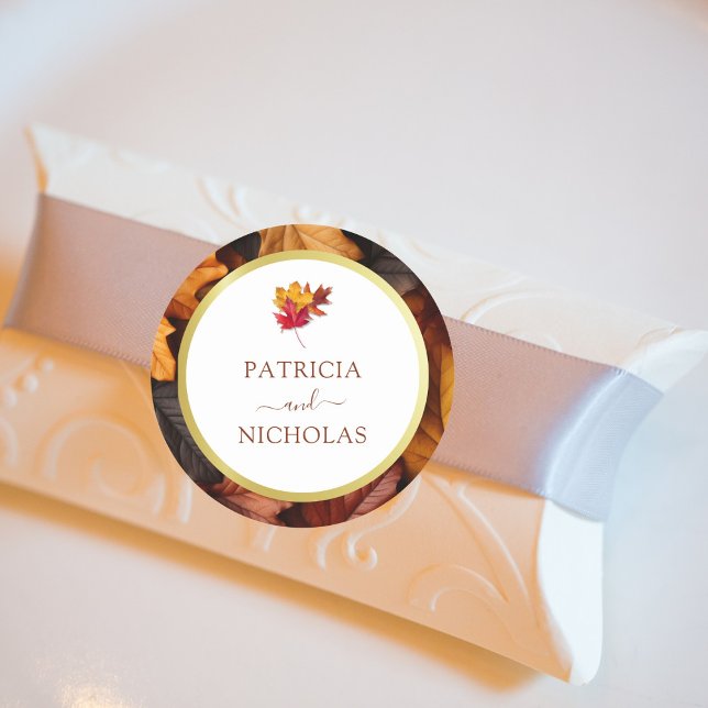 Pegatina Redonda Elegante marco dorado y Boda de Encanto Rústico Ot (Subido por el creador)