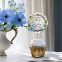 Elegante marco floral barroco 90 cumpleaños