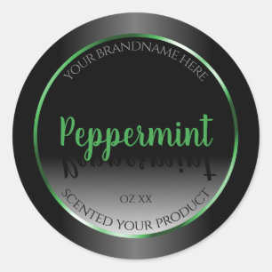 Pegatina Redonda Elegante marco verde de etiquetas de productos en 