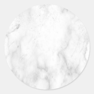 Pegatina Redonda Elegante mármol blanco personalizado plantilla de 