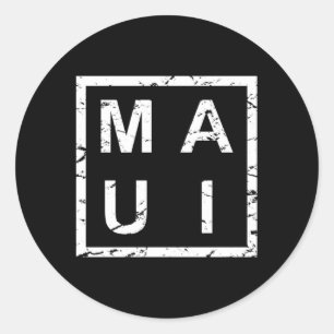 Pegatina Redonda Elegante Maui