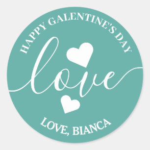 Pegatina Redonda Elegante Mejor Amigos galentine's day Bestie
