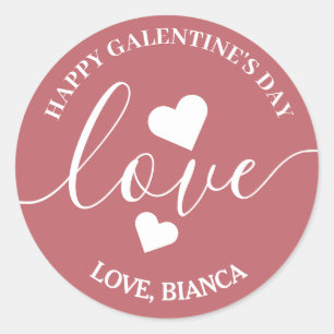 Pegatina Redonda Elegante Mejor Amigos galentine's day Bestie