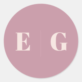 Pegatina Redonda Elegante Minimal Moderno Sobre Boda Cuadrado Cla