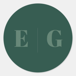 Pegatina Redonda Elegante Minimal Moderno Sobre Boda Cuadrado Cla