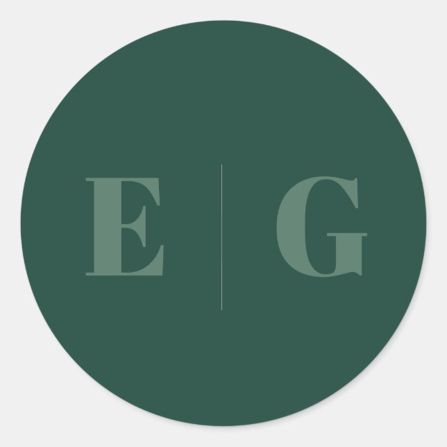 Pegatina Redonda Elegante Minimal Moderno Sobre Boda Cuadrado Cla (Anverso)