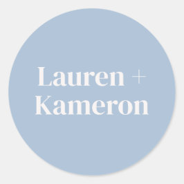 Pegatina Redonda Elegante Minimal Moderno Sobre Boda Cuadrado Cla