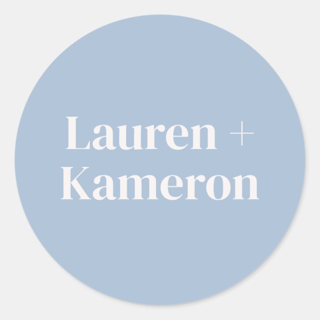 Pegatina Redonda Elegante Minimal Moderno Sobre Boda Cuadrado Cla (Anverso)