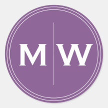 Elegante Moda Círculo púrpura Dos Monograma Inicia