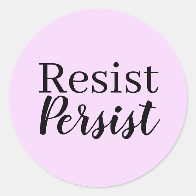 Pegatina Redonda Elegante modernista resiste la cita Inspiradora (Anverso)