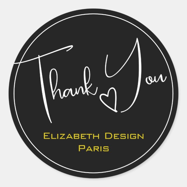 Pegatina Redonda Elegante Moderno Simple Blanco Blanco Llanto Graci (Anverso)