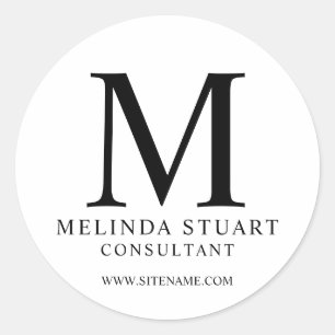 Pegatina Redonda Elegante negocio de monogramas