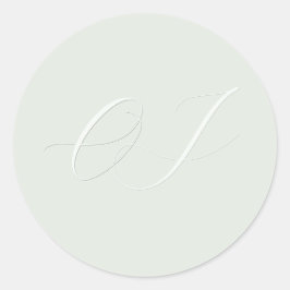 Pegatina Redonda Elegante Novia Groom Iniciales falso Boda grabado 