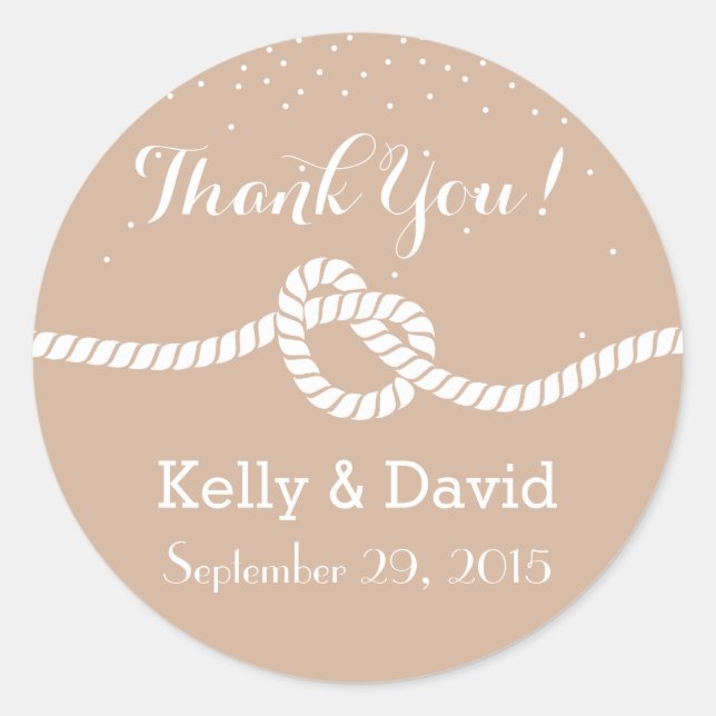 Pegatina Redonda Elegante nudo neutro matrimonio Pegatinas a favor (Anverso)