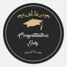 Elegante Ornamento de Oro Felicidades Graduado