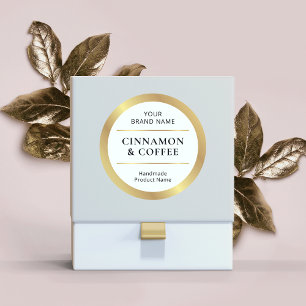 Pegatina Redonda Elegante Paquete de jabón dorado Nombre del produc