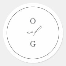 Elegante pareja moderna monogramas boda minimalist