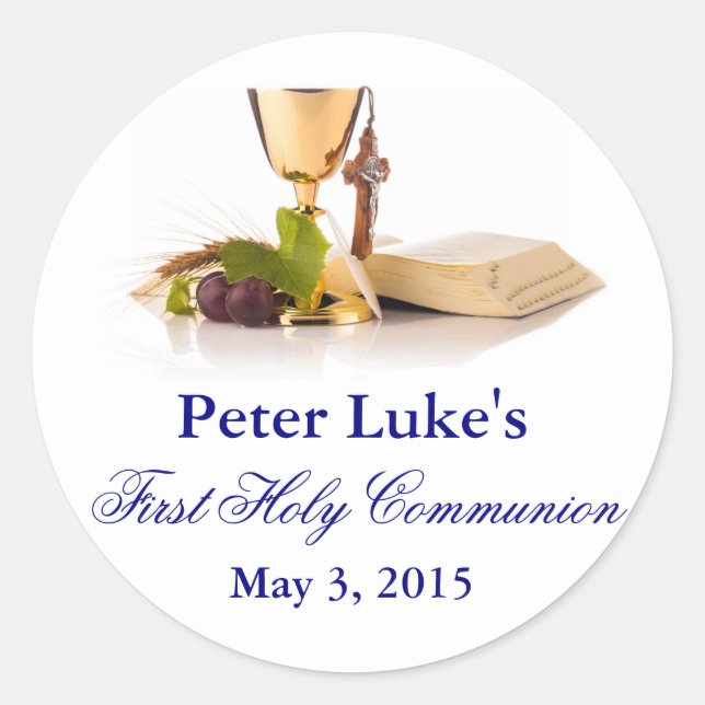 Pegatina Redonda Elegante Partido de la Primera Comunidad favorece  (Anverso)