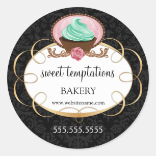 Pegatina Redonda Elegante pastelería